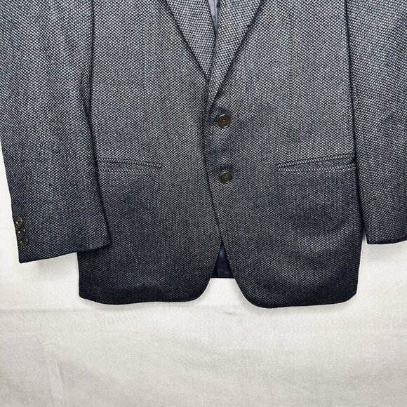 Ermenegildo Zegna Mens Jacket Wool & Cashmere 46R Blue Geometric Designer Italy - Picture 3 of 9